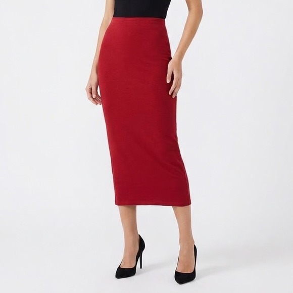 naked wardrobe Dresses & Skirts - Naked Wardrobe Red Bodycon Maxi Skirt Viscose Spandex Size L Large